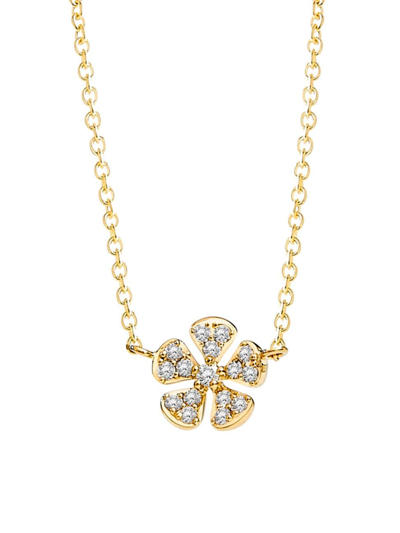 Shop Syna Women's Jardin 18k Yellow Gold & 0.25 Diamond Flower Necklace