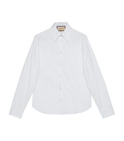 Shop Gucci Horsebit Jacquard Shirt In White