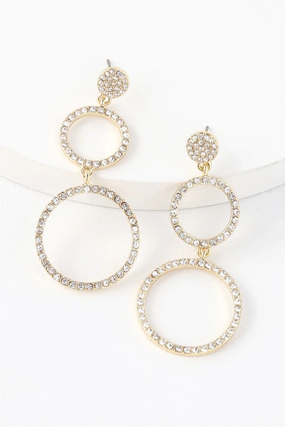 Shop Lulus Glam Girl Gold Rhinestone Circle Earrings