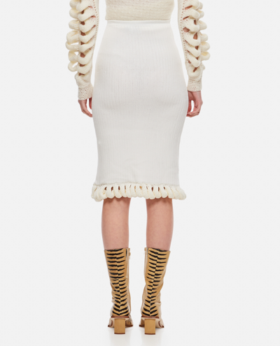 Shop Liya Knitted Midi Skirt In White