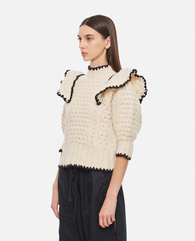 Sea New York Ferdi Fisherman Knits L/slv Sweater In White