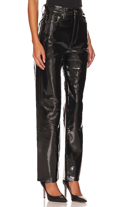 Shop Agolde Recycled Leather 90's Pinch Waist In Black Patent