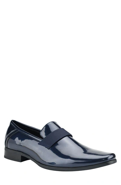 Shop Calvin Klein Bernard Patent Loafer In Navy Patent