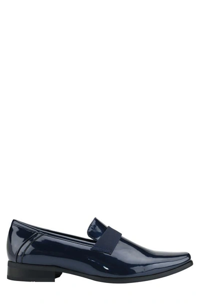 Shop Calvin Klein Bernard Patent Loafer In Navy Patent