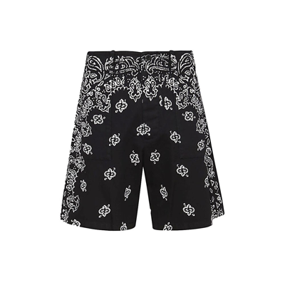 Shop Amiri Floral Printed Bermuda Shorts In Black