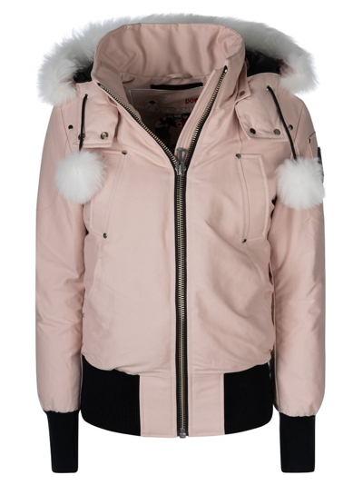 Shop Moose Knuckles Drawstring Hooded Jacket In Pink