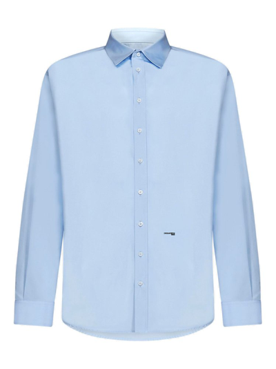 Shop Dsquared2 Drop Shoulder Buttoned Shirt In Blue