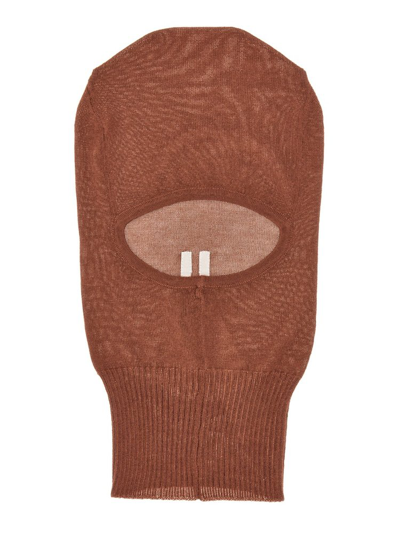 Shop Rick Owens Skull Knitted Balaclava In Brown