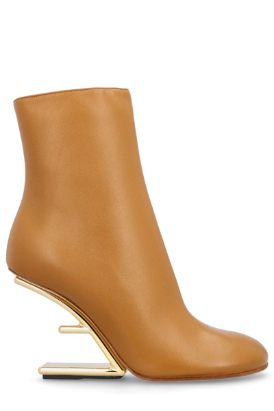 Shop Fendi First Ankle Boots In Brown