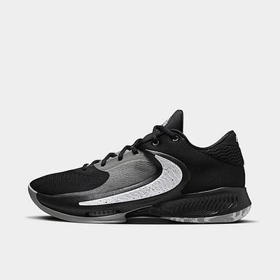 Shop Nike Zoom Freak 4 Basketball Shoes In Black/white/light Smoke Grey