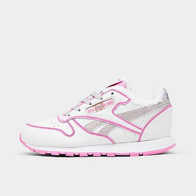Shop Reebok Girls' Little Kids' Peppa Pig Classic Leather Casual Shoes In White/pink