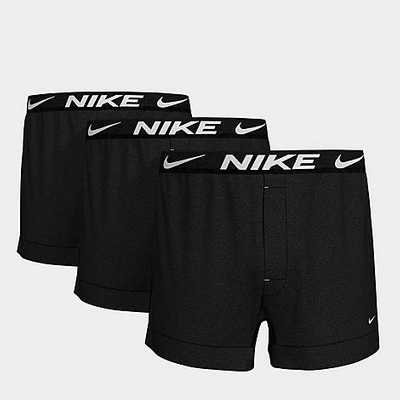 Shop Nike Men's Dri-fit Essential Microfiber Knit Boxer Briefs (3-pack) In Black