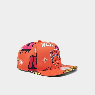 Shop Mitchell And Ness New York Knicks Nba Sticker Pack Hardwood Classics Snapback Hat In Orange/multi