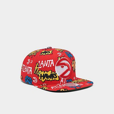 Shop Mitchell And Ness Atlanta Hawks Nba Sticker Pack Hardwood Classics Snapback Hat In Red/multi