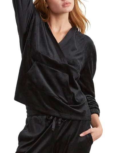 Shop Bare The Velour Hoodie In Black Beauty