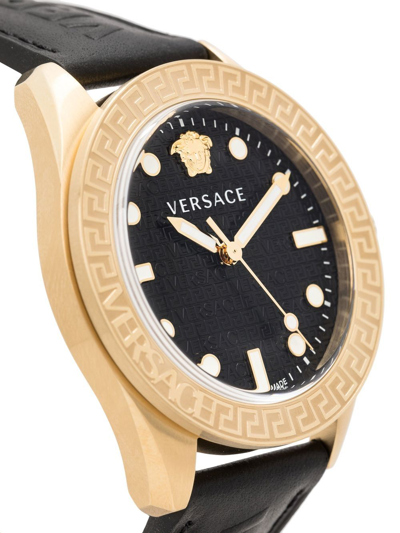 Shop Versace Greca Dome 42mm In Black