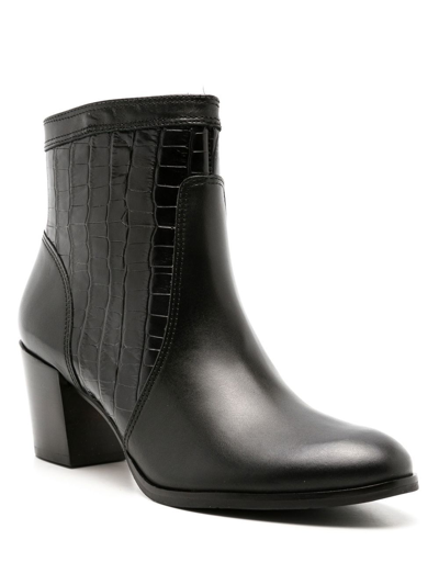Shop Studio Chofakian Crocodile-effect Leather Boots In Black