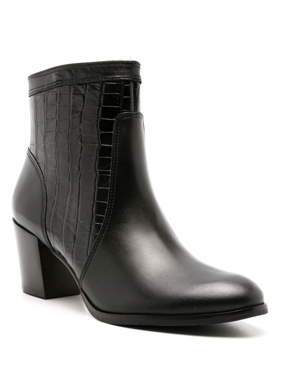 Studio Chofakian Crocodile-effect Leather Boots In Black