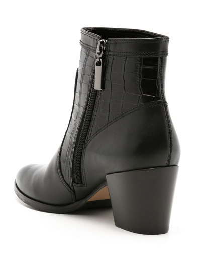 Studio Chofakian Crocodile-effect Leather Boots In Black