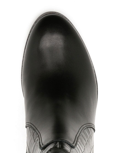Studio Chofakian Crocodile-effect Leather Boots In Black