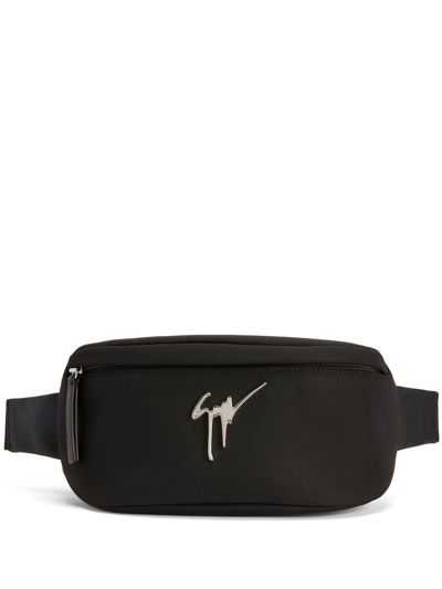 Shop Giuseppe Zanotti Mirto Logo-plaque Belt Bag In Black