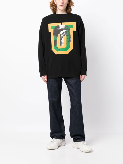 Undercover Printed Cotton-jersey Sweatshirt In Black