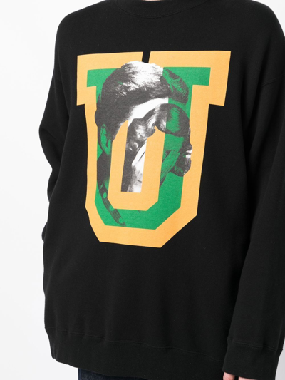 Undercover Printed Cotton-jersey Sweatshirt In Black