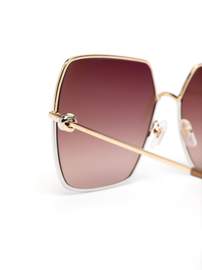 Shop Cartier Oversized-frame Tinted Sunglasses In Gold