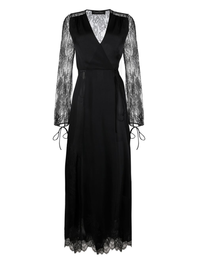 Carine Gilson Long Déshabilllé Nightgown In Black
