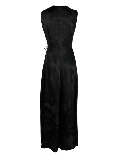 Shop Carine Gilson Jacquard Silk Negligee In Black