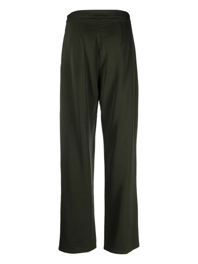 Shop Sara Lanzi Pleated High-rise Trousers In Green