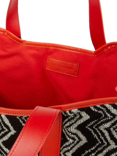 Missoni Keith Zigzag-print Tote Bag In Black