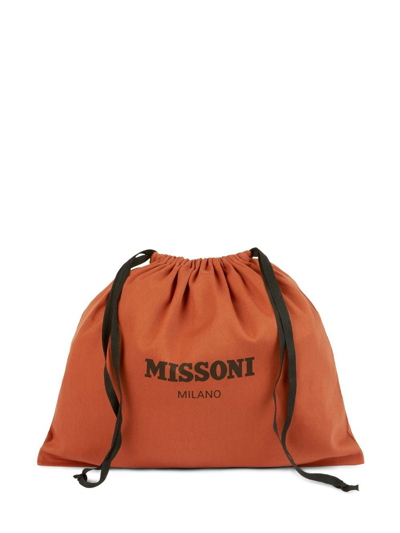 Shop Missoni Zigzag-print Travel Pouch In Orange