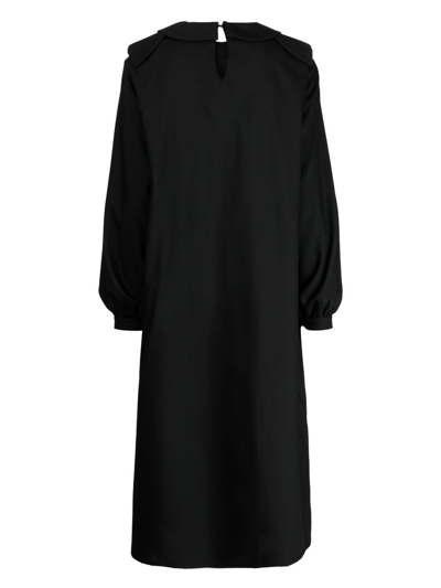 Shop Raf Simons Rounded-collar Midi Dress In Black