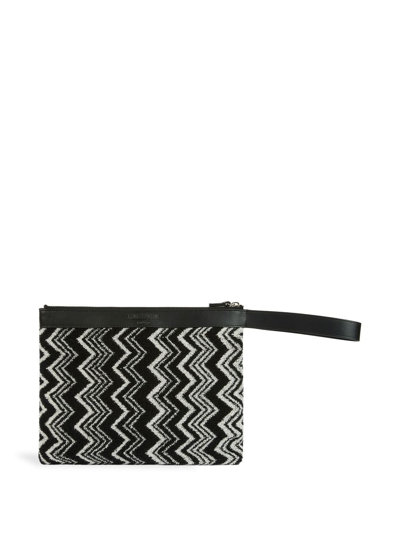 Missoni Keith Zigzag-pattern Pouch In Black