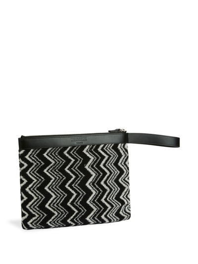 Missoni Keith Zigzag-pattern Pouch In Black