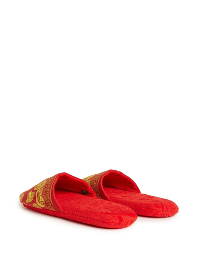 Shop Versace Medusa Amplified Mule Slippers In Red