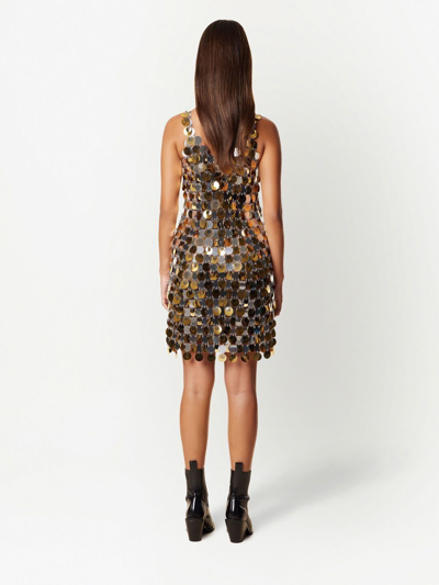 Shop Paco Rabanne Paillette-chainmail Sparkle Minidress In Gold