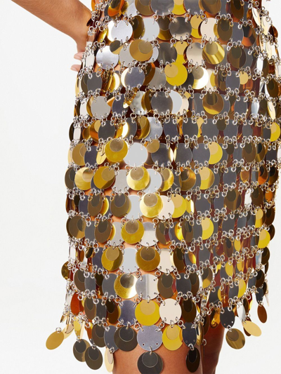 Shop Rabanne Paillette-chainmail Sparkle Minidress In Gold