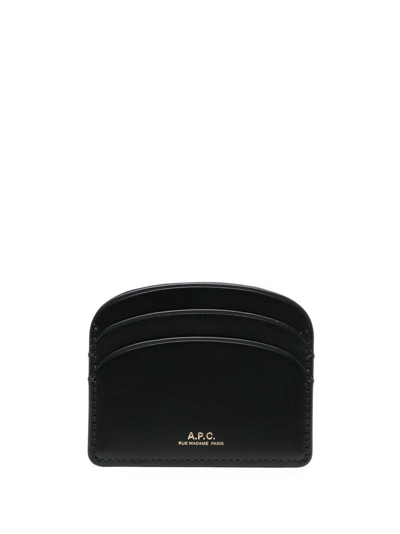 Shop Apc Logo-stamp Cardholder In Black