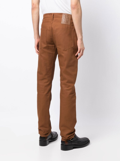 Raf Simons Slim-cut Leg Trousers In Brown