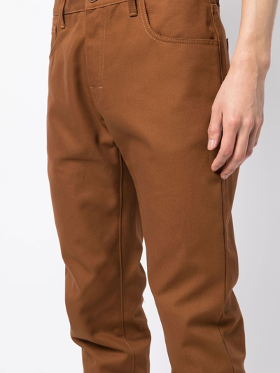 Raf Simons Slim-cut Leg Trousers In Brown