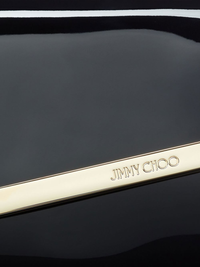 Jimmy Choo Emmie Patent Leather Clutch Bag In Black