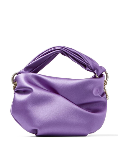 Shop Jimmy Choo Bonny Satin Tote Bag In Purple