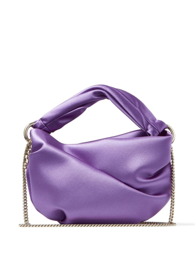 Shop Jimmy Choo Bonny Satin Tote Bag In Purple