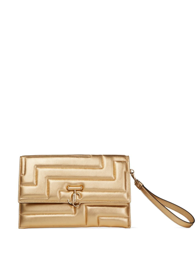 Shop Jimmy Choo Jc Square Envelope Bag In Gold