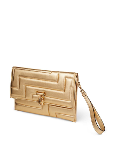 Shop Jimmy Choo Jc Square Envelope Bag In Gold