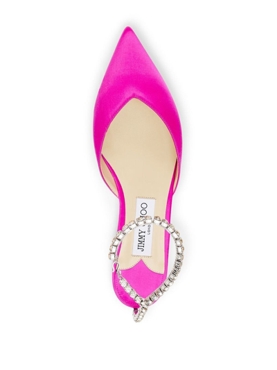 Shop Jimmy Choo Saeda Crystal-embellished Pumps In Pink