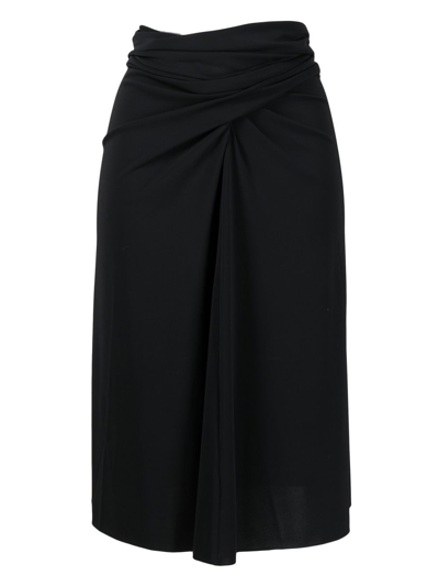 Shop Eres Gathered-detail Beach Skirt In Black