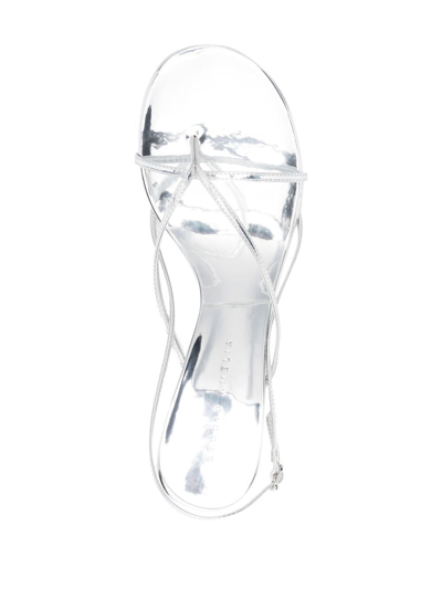 Studio Amelia 95mm Metallic-finish Open-toe Sandals In Silver